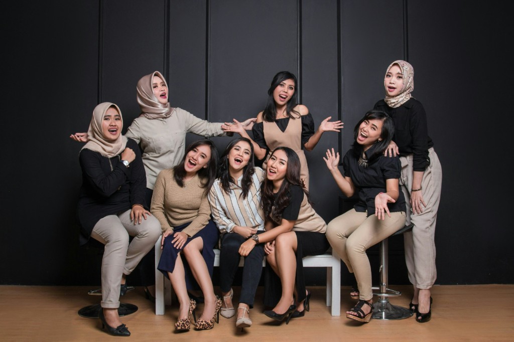 A diverse group of women leaders together